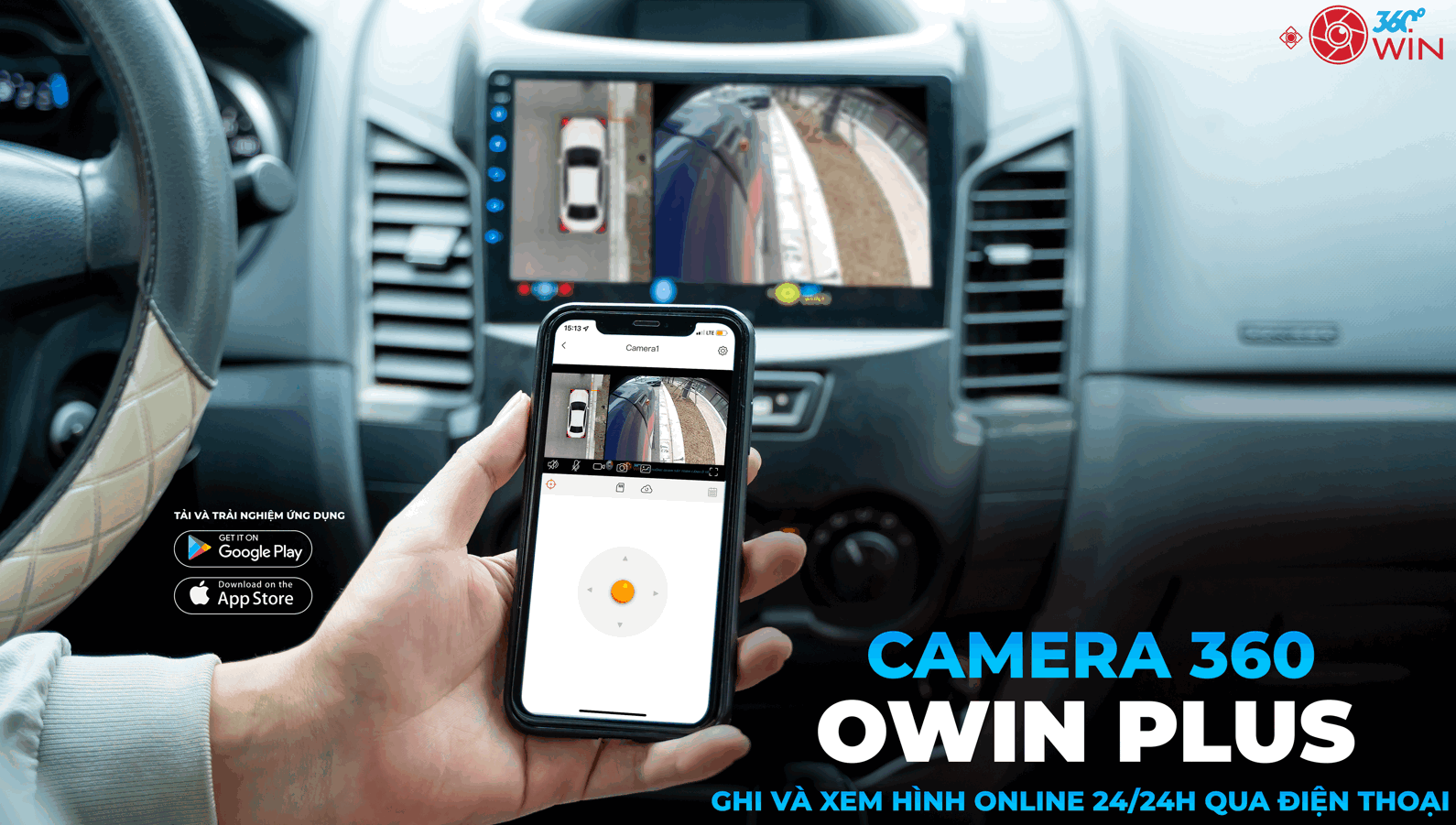 Camera 360 Ô tô Owin Plus Siêu Nét, Đi Chậm Tự Bật, Xem Video Online